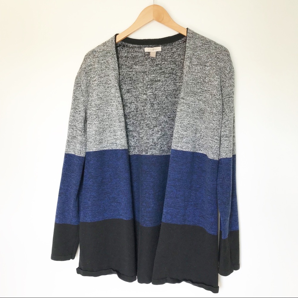 Roz & Ali Color Block Cardigan - L